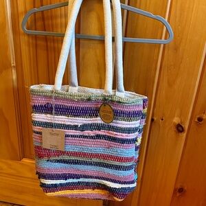 Multicolor Striped Tote Bag